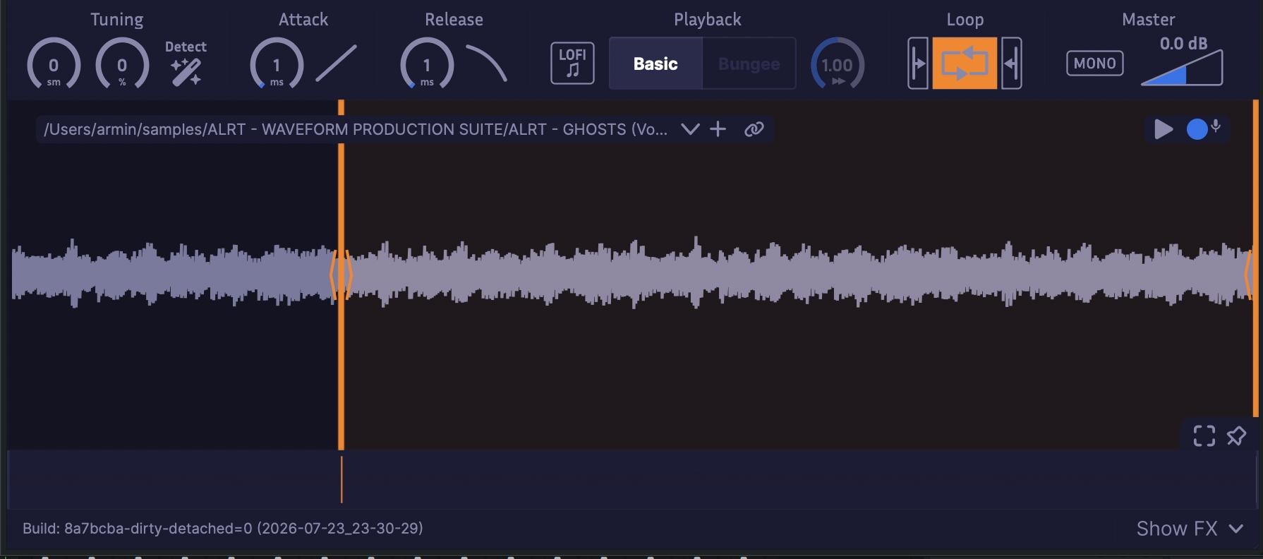 Screenshot of plugin